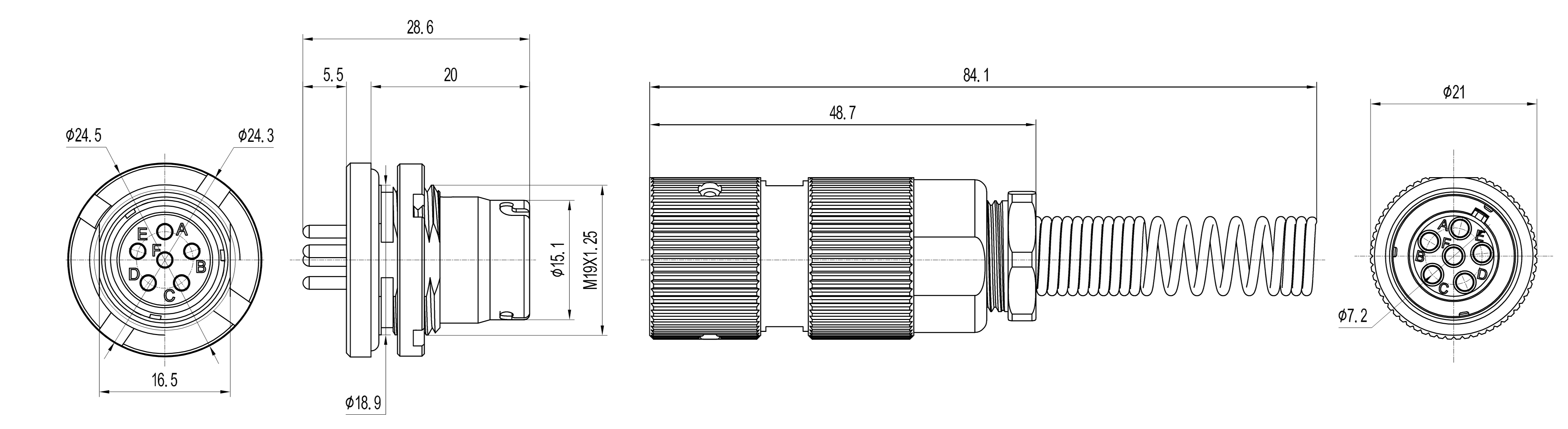 GA-36S 6-Way Pogo Pin Socket